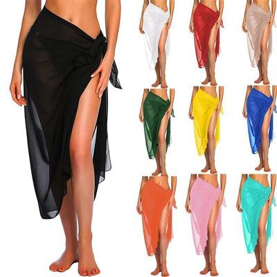 Womens Long&Short Sarong Swimsuit erups Summer each ikini Wr