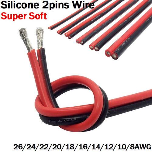 Copper Wire Silicone Rubber Cable Super Soft 8 10 12 14 16 1