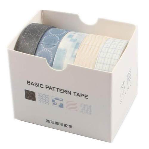 5Rolls/box Solid Color Washi Tape Set Decorative Masking Tap