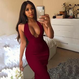 Bodycon Sleeveless elegant Women 2024 Knitted Dress Elastic