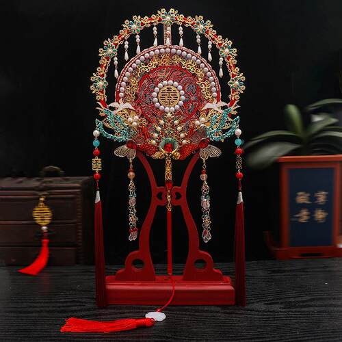 团扇古风新娘秀禾结婚礼中国秀禾服扇子中式DIY