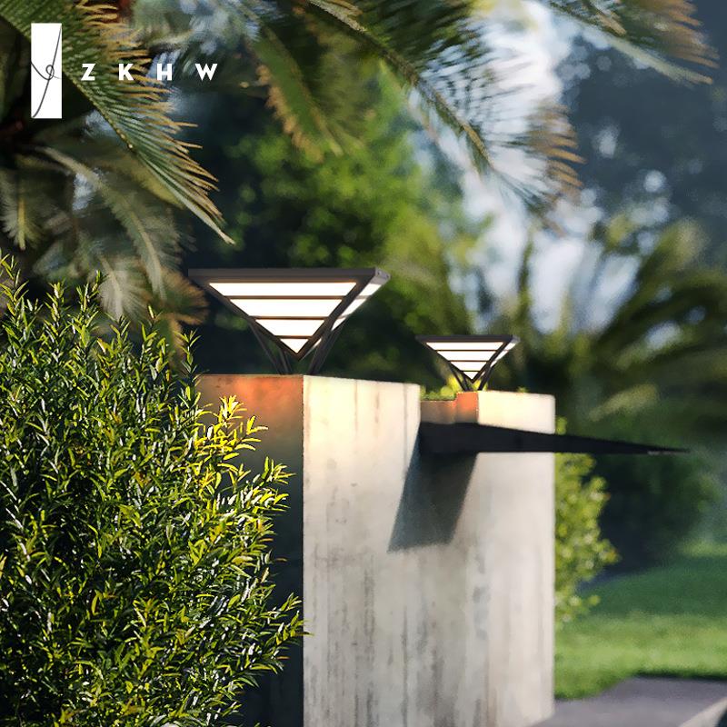 太阳能户外灯柱头灯防水简约大门柱灯院墙头灯别墅围墙庭院柱子灯