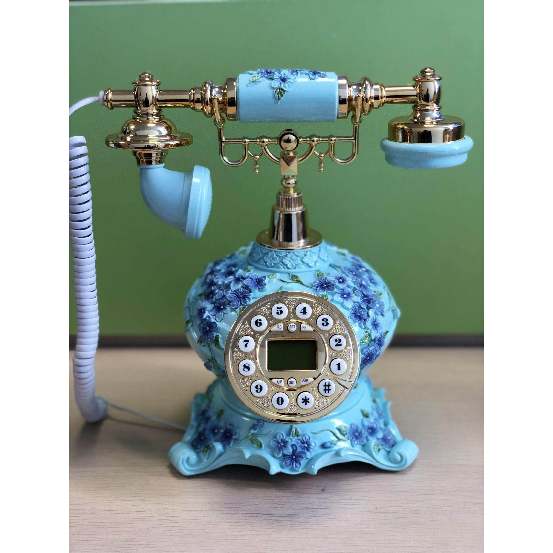 仿古电话机 欧式家用创意座机 时尚白色镶钻石老式电话机家用办公