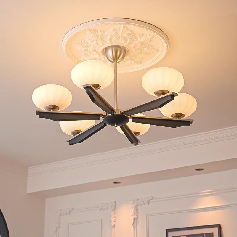 复古法式客厅灯主灯吊灯卧室餐厅灯低层高中古风书房美式吸顶灯具