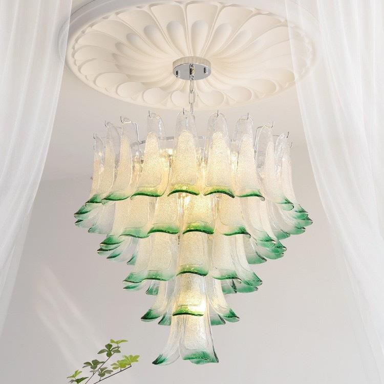 2025新款法式轻奢玻璃客厅吊灯复古中古风别墅复式楼梯挑空大吊灯