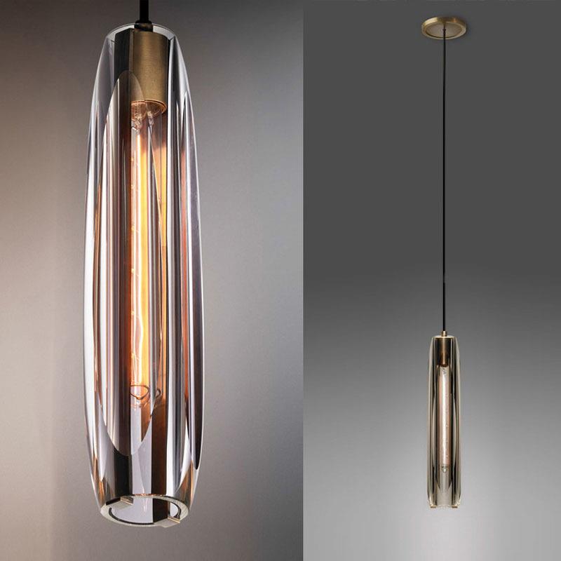 设计师全铜轻奢后现代水晶吊灯样板间卧室简约单头水晶轻奢小吊灯