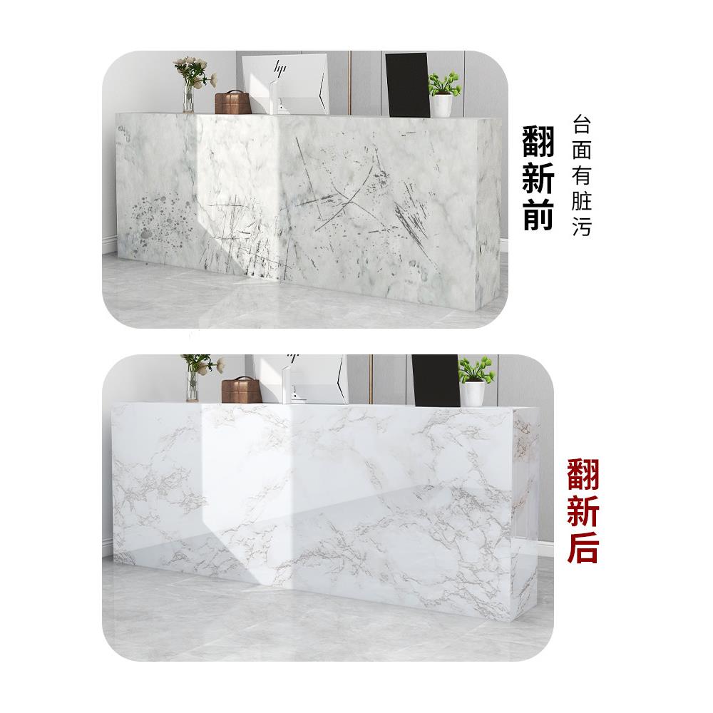 XEI3收银台贴纸翻新吧台前台装饰改造仿大理石纹台面贴纸防水自粘图片