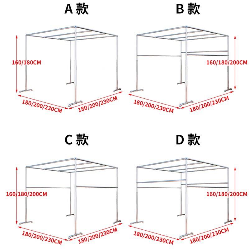户外晾衣架落地防风加厚家用简易镀锌钢管庭院大型衣架室外晒新品