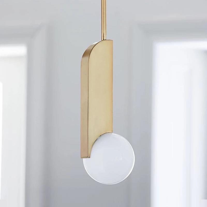 北欧简约创意玻璃球餐厅吊灯后现代床头卧室吧台过道书房金色吊灯