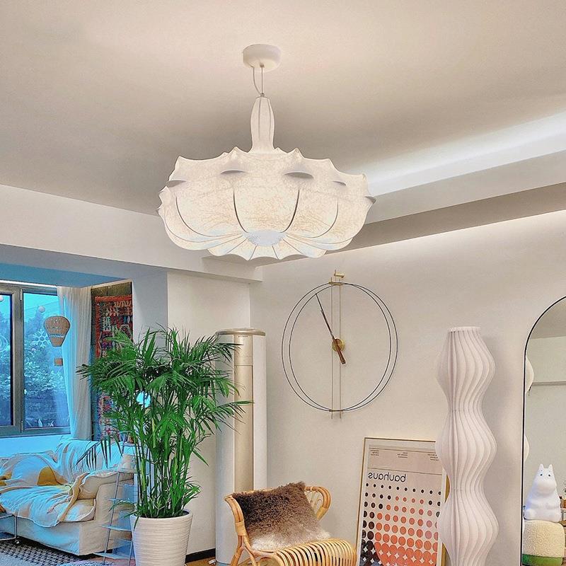 意大利日式蚕丝侘寂风吊灯复古简约温馨餐厅灯卧室灯客厅灯具