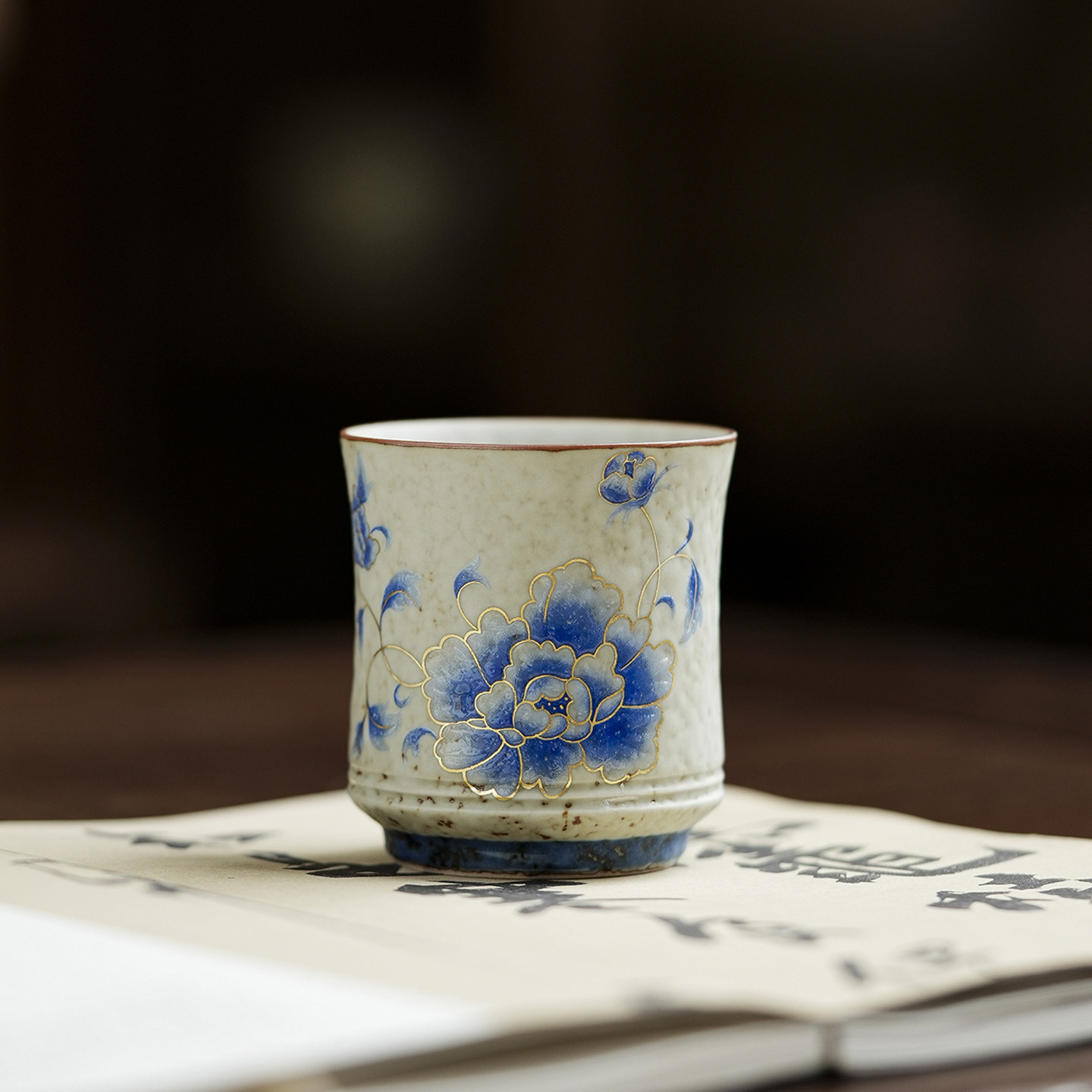 觅己青花火石红蓝牡丹茶杯覆古陶瓷不烫手品茗单杯个人专用主人杯,餐饮具,茶杯,淘宝优惠券,粉丝福利购,淘宝优惠卷