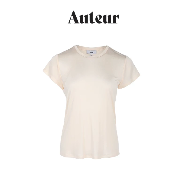 Дизайнерский топ короткими рукавами AUTEUR Studio из вязанного трикотажа Draped Tee