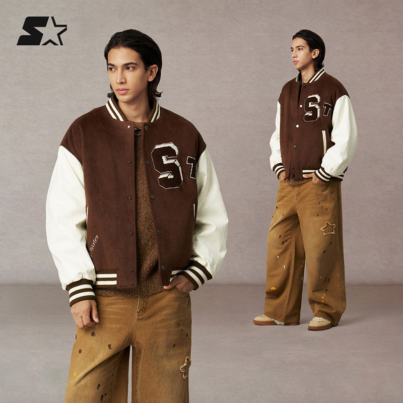 STARTER棒球夹克2025冬季新款学院风女生拼接宽松外套男生上衣,运动服/休闲服装,运动茄克/外套,淘宝优惠券,粉丝福利购,淘宝优惠卷