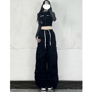 新款 t恤女秋季 甜辣jazz跳舞爵士舞蹈上衣 辣妹撞色长袖 XXBUNI美式