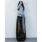 XXBUNI小个子跳舞套装 女辣妹jazz字母印花两件套＋复古做旧牛仔裤