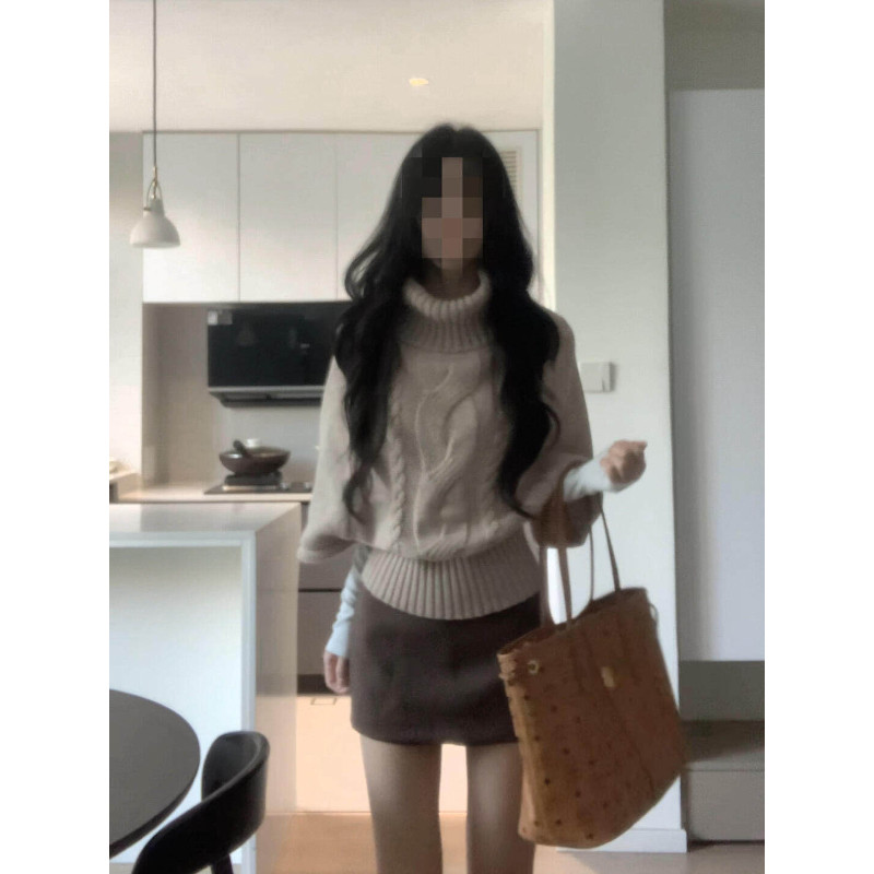 韩系高领套头毛衣女秋冬慵懒风软糯气质高级感内搭针织衫毛线上衣,女装/女士精品,毛针织衫,淘宝优惠券,粉丝福利购,淘宝优惠卷