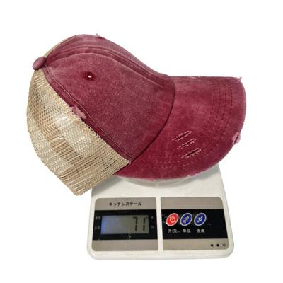 Washed baseball cap ponytail cap trendy curved brim mesh