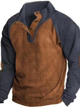 Men's Casual Henley Sports Sweatshirt Tops