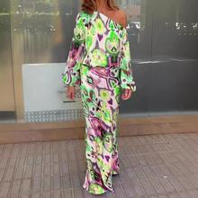Shoulder Loose Skirt Long Off Half-length Maxi Sleeve