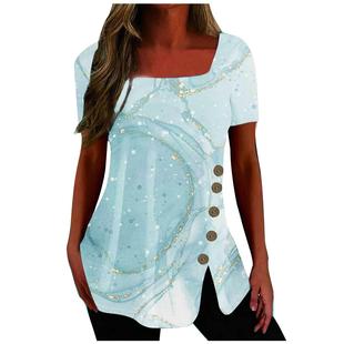 Clothing Casual Womens Sleeve Slit Short shirt Tops