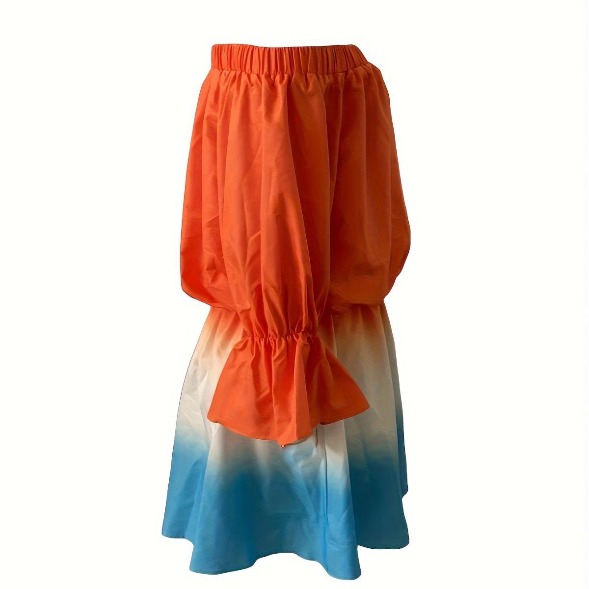 skirt short waist shoulder off color gradient shoulder one