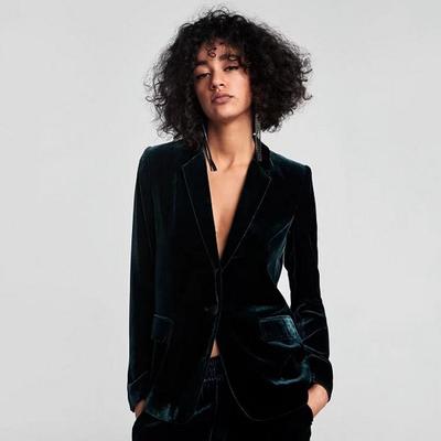 women for jacket suit velvet button single top commuter