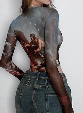 vintage through sheer long tops see mesh leotards womens