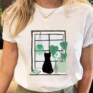 tops simple graphic women regular tshirt ladies fashion
