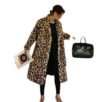 high street leopard print long faux fur coat fluffy jacket