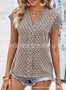 floral print notched neck elegant for spring  summer womens