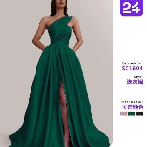 women for gown evening dress long dress off-shoulder slit