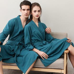 towel bathing waffle loungewear couple long pajamas mens