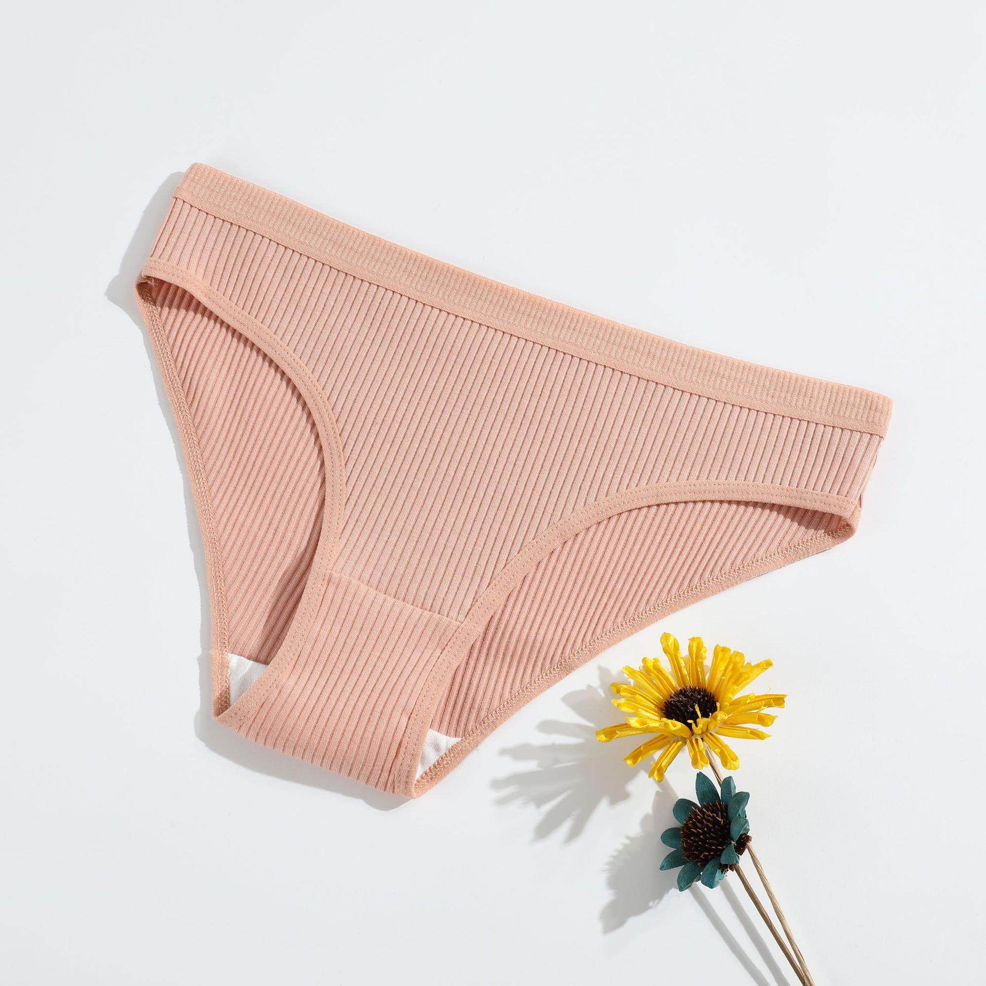 Low-Rise Threaded Half-Hip Cotton Womens Cotton Sports