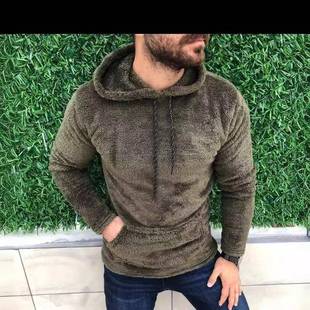 double faced Mens pockets color fleece lapel hooded
