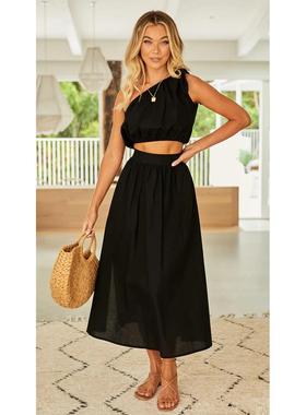 streetwear skirt ruffle skirts long pleated casual waist
