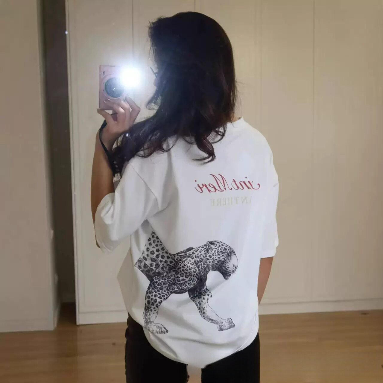 欧美时尚BF风纯棉短袖T恤上衣女 Oversize Tee T Shirt Top Women图片