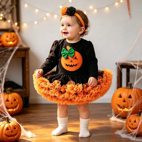 宝宝万圣节服装裙子南瓜c