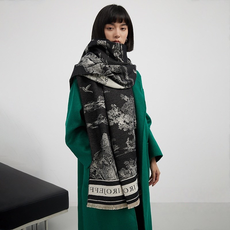 围巾披肩两用加厚高级感超大围脖披风秋冬女士时尚洋气高档外搭