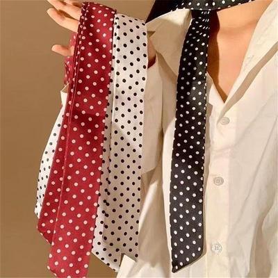 丝带脖饰覆古波点长条丝巾丝带时尚ins风百搭装饰领巾扎发带飘带