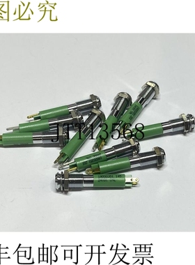 10 x CML 19000351 6mm 绿色 24VDC 镀铬安装面板 LED 缎面棕色宝