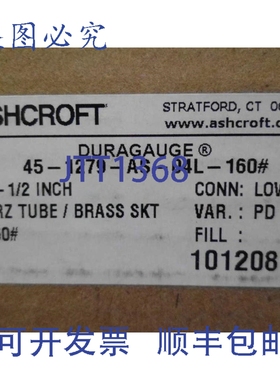 原装供应ASHCROFT 451279AS04L-160 压力表 0-160 PSI NSMP