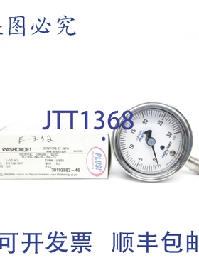 原装供应ASHCROFT 25-1009-SW-02L-30-XLL 0-30PSI 2-1/2