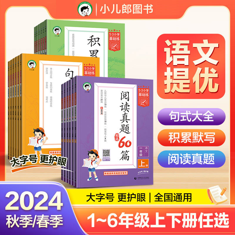 2025版53积累与默写小学语文句式训练大全53阅读真题60篇一二年级三四五六年级上册下册小学基础练语文阅读写作专项训练同步练习册