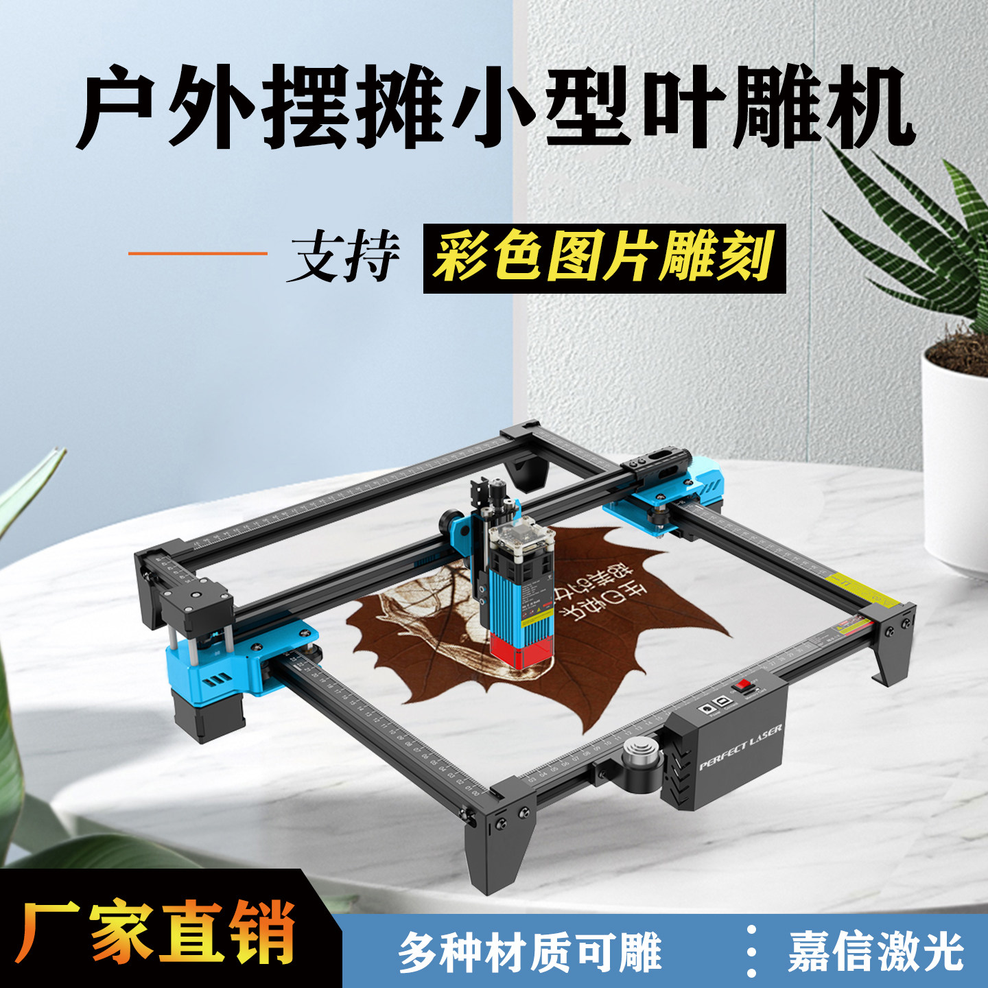 激光雕刻机树叶小型全自动打印