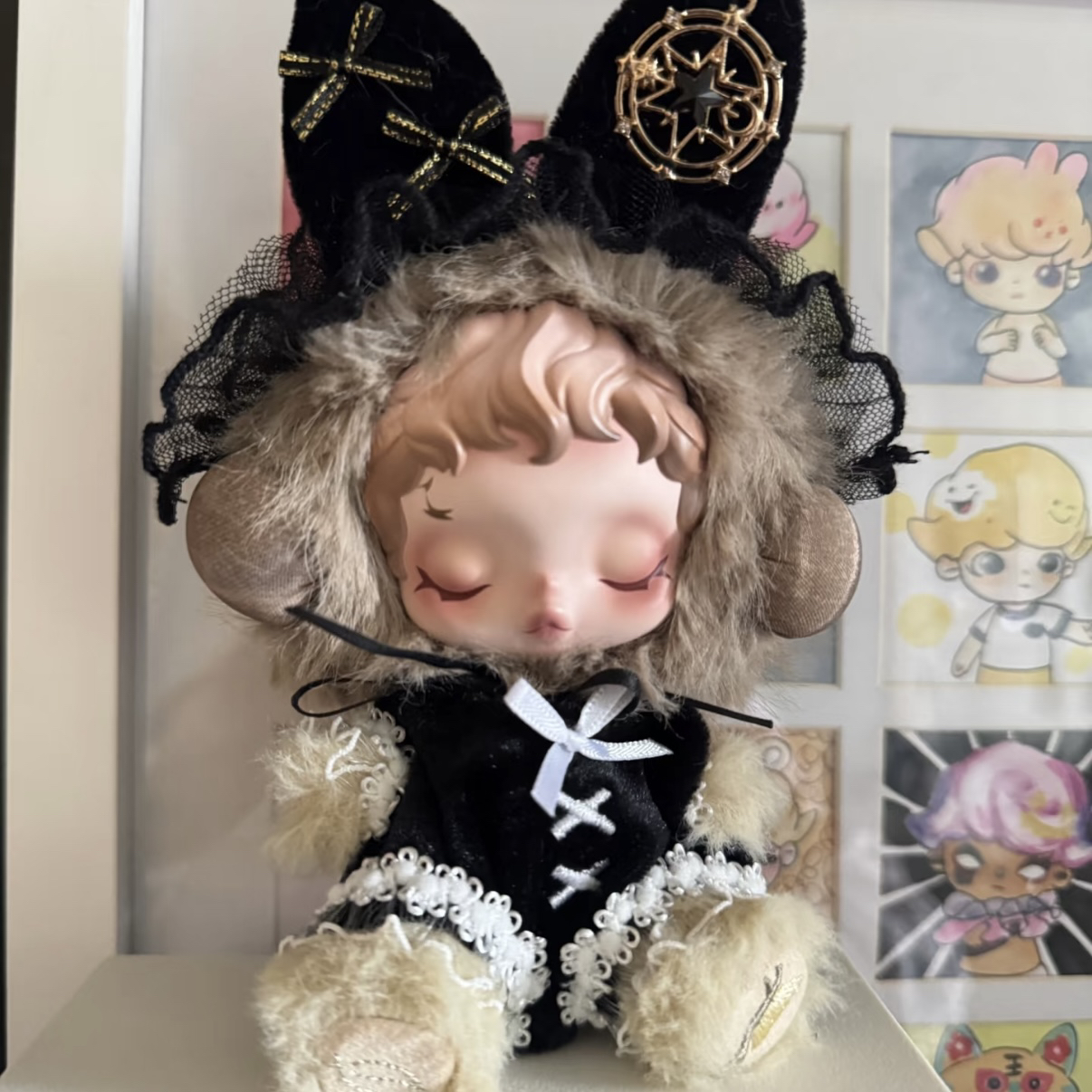 sp娃衣光织园系列SKULLPANDA二代10cm服装搪胶玩偶衣服摇滚乐着替