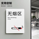 无烟区无烟办公室禁止吸烟请勿吸烟警示贴贴纸亚克力标识牌定制订制指示牌警示牌酒店民宿餐饮温馨文明标识牌