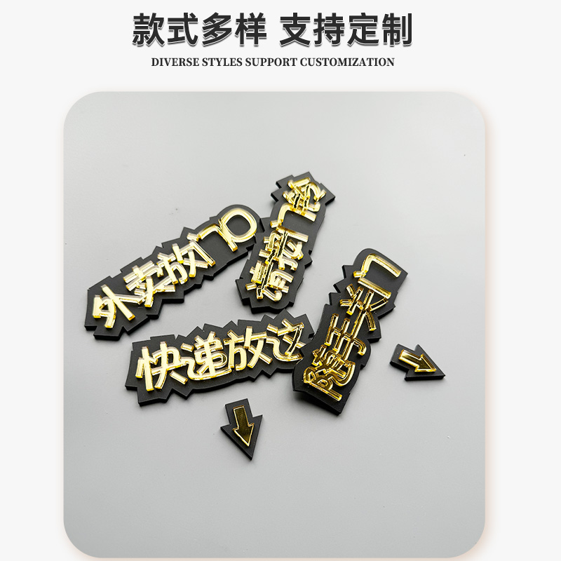 外卖快递放门口随手关门指示牌
