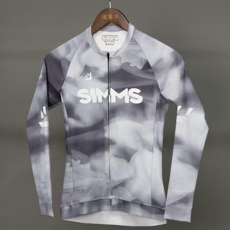 SIMMS秋冬公路骑行服抓绒长袖抗寒保暖竞技款渐变男女同款骑行服