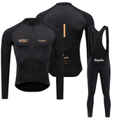 骑行裤 RALVPHA新款 自行车骑行服公路赛车套装 长袖 外贸牛奶丝 秋季