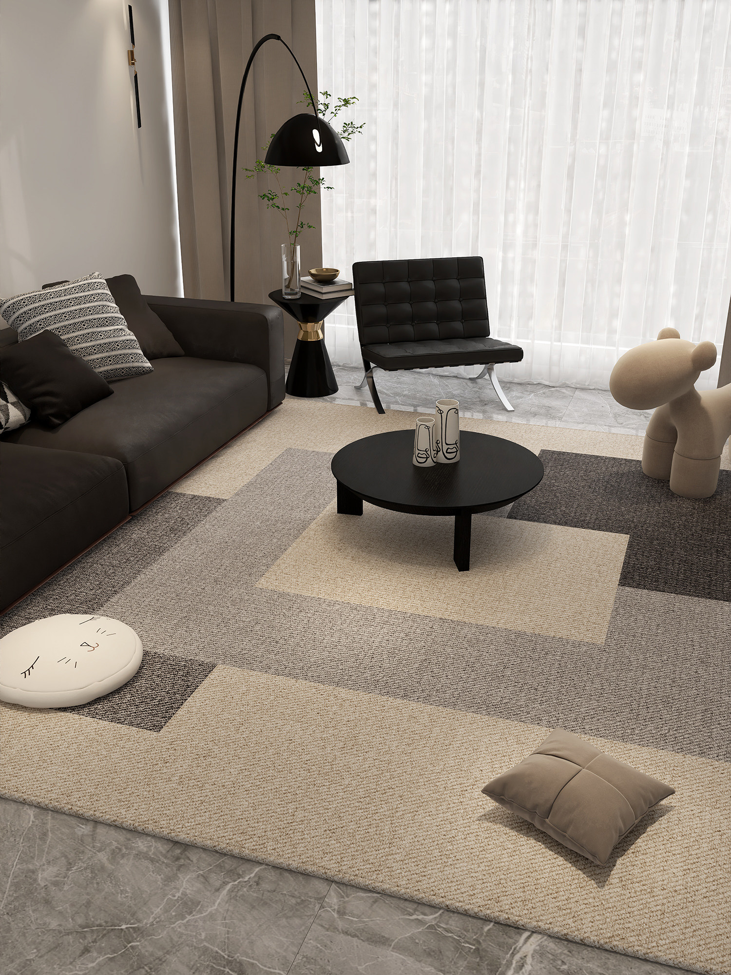 客厅地毯2025新款现代简约沙发茶几高级感全铺大面积地垫免洗可擦